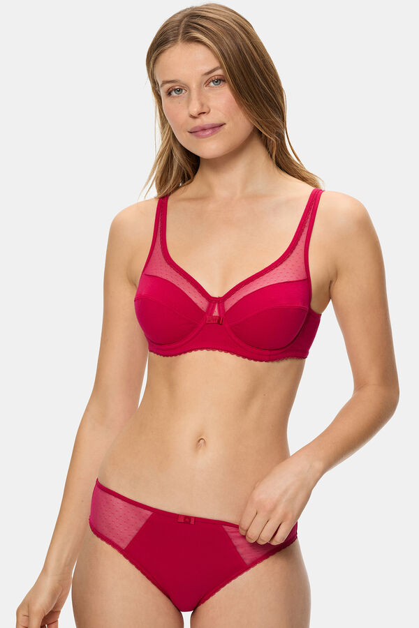 DIM Sujetador de gran capacidad, con aros Generous Algod&oacute;n Org&aacute;nico  rojo