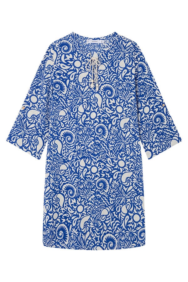 Womensecret Robe de plage imprimé coquillages bleu
