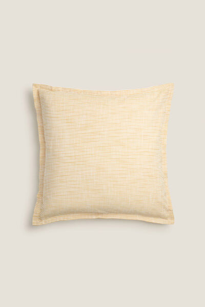 Womensecret Linen-effect striped cotton cushion cover imprimé