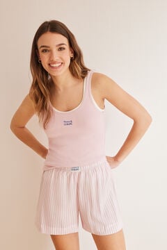 Womensecret Pink striped short vest pyjamas Ružičasta