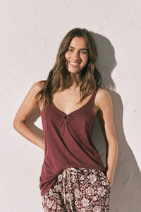 Women'secret Burgundy underwired ruched vest top
