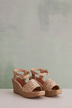 Womensecret Raffia wedges with gold details nude