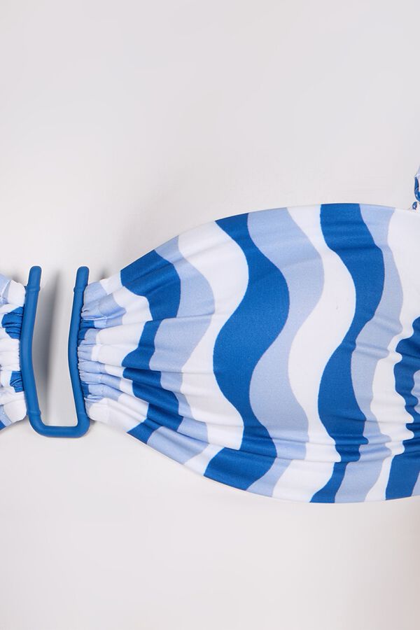 Penti Wavy print bandeau bikini top printed
