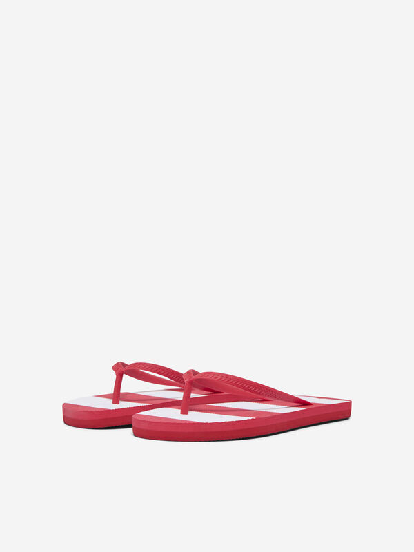 Only Red striped sandals red