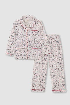 Womensecret Pijama Estampado Natal Cinzento-claro branco