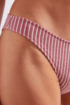 Womensecret Fuchsia striped textured classic bikini bottoms pink