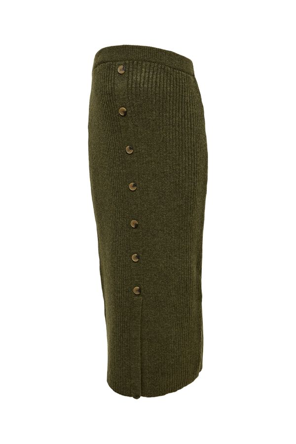Mamalicious Maternity knit skirt with buttons green