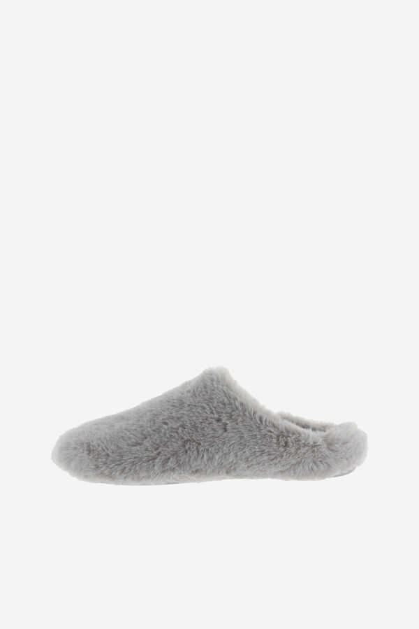 Womensecret Victoria Norte Soft fur house slippers with soft fur interior insole grey