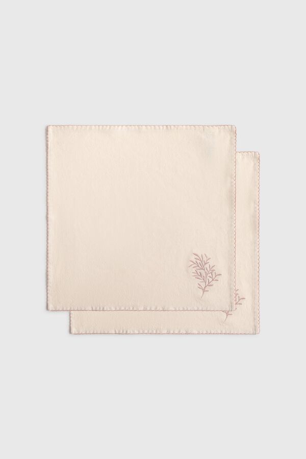 Textura Set of two cotton napkins nude