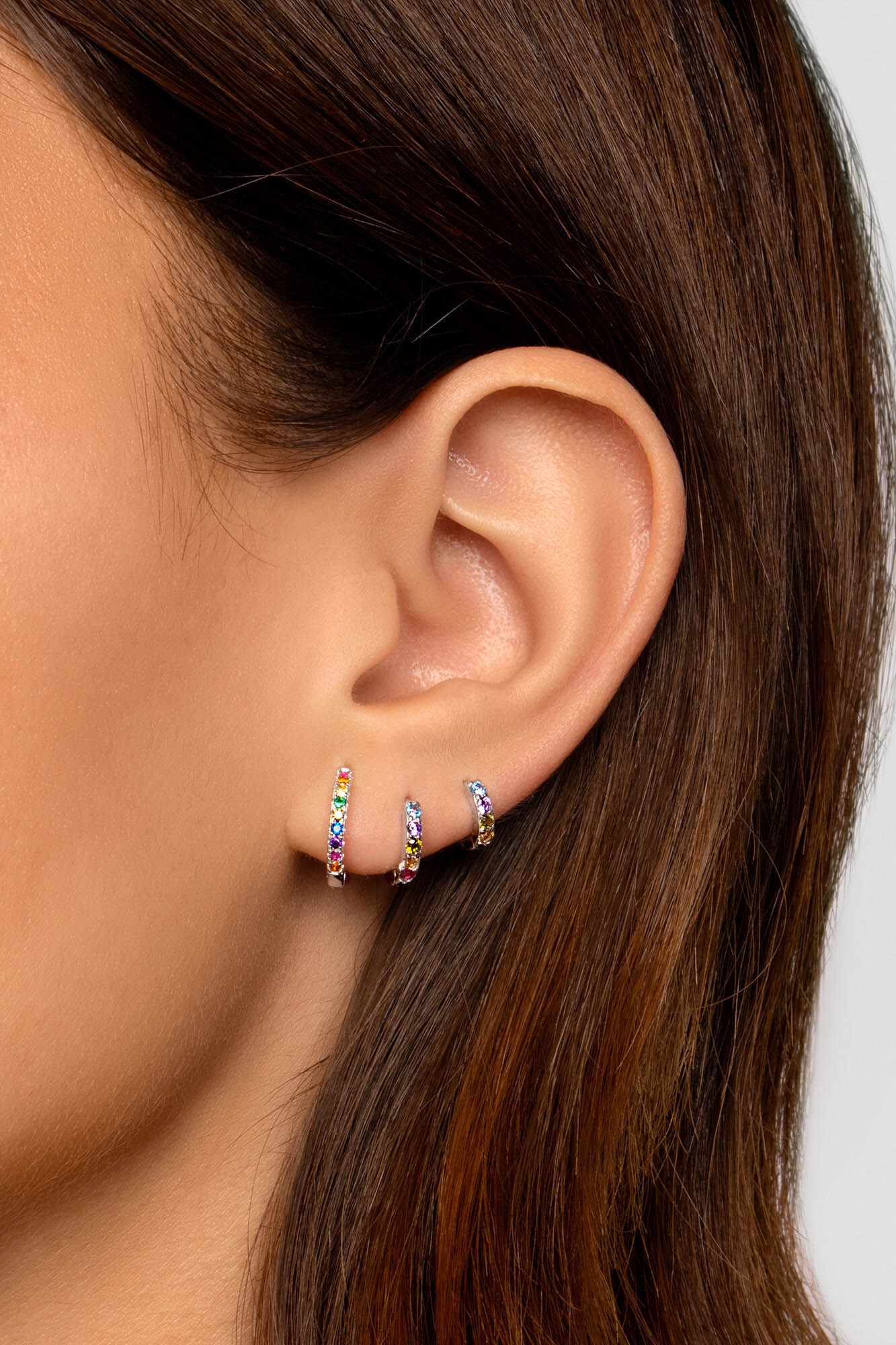 Singularu Einzelner Ohrring Creole Cleo M Colors Silber