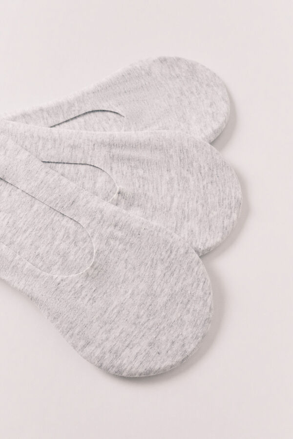Women'secret Neutral 3-pack no-show socks grey