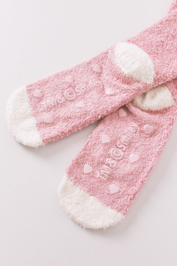 Women'secret Pink Smiley Long Socks pink