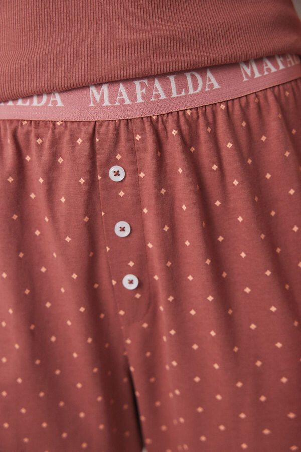 Womensecret Pijama algodón Mafalda marrón marrón