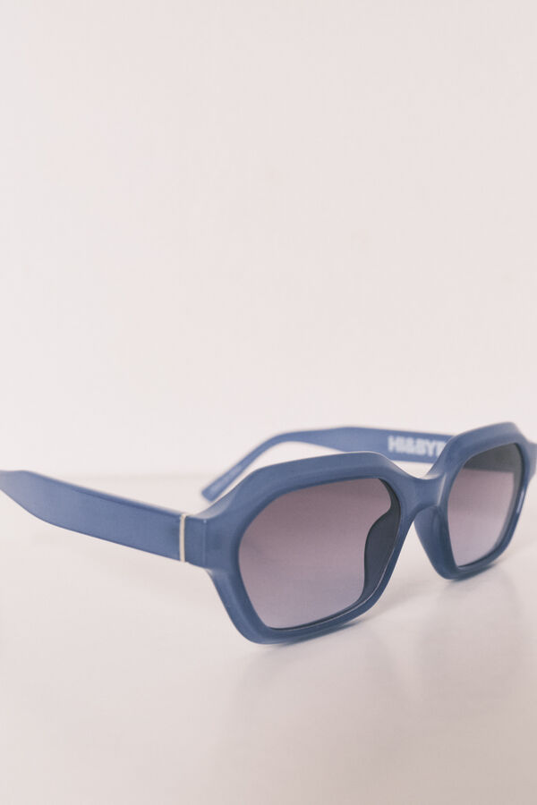 HI&BYE Lunettes de soleil avec &eacute;tui bleues bleu