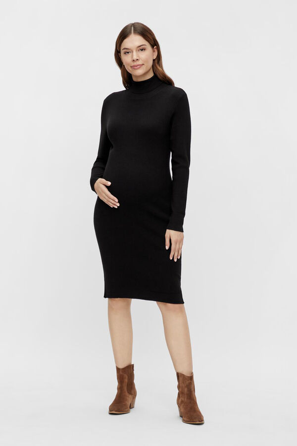 Mamalicious Vestido midi em malha para maternity preto