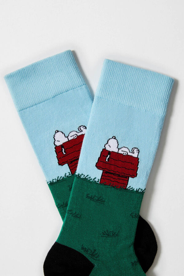 Besocks Calcetines altos Besocks de algod&oacute;n org&aacute;nico color azul celeste y verde azul