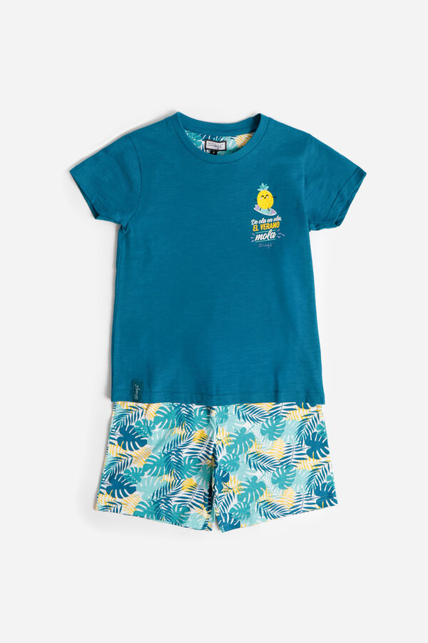 Womensecret MR WONDERFUL Pineapple short-sleeved pyjamas for boys zöld