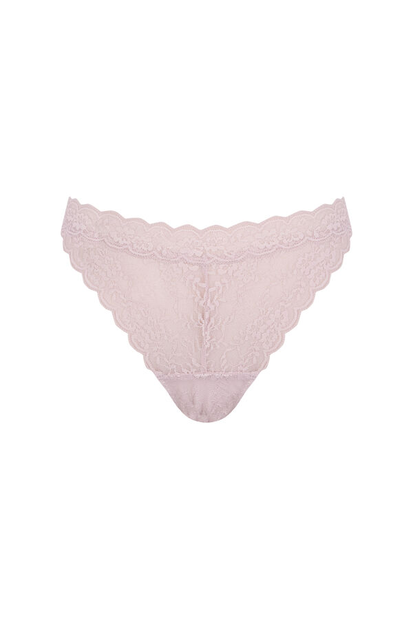 Women'secret Pink V-waist lace thong pink