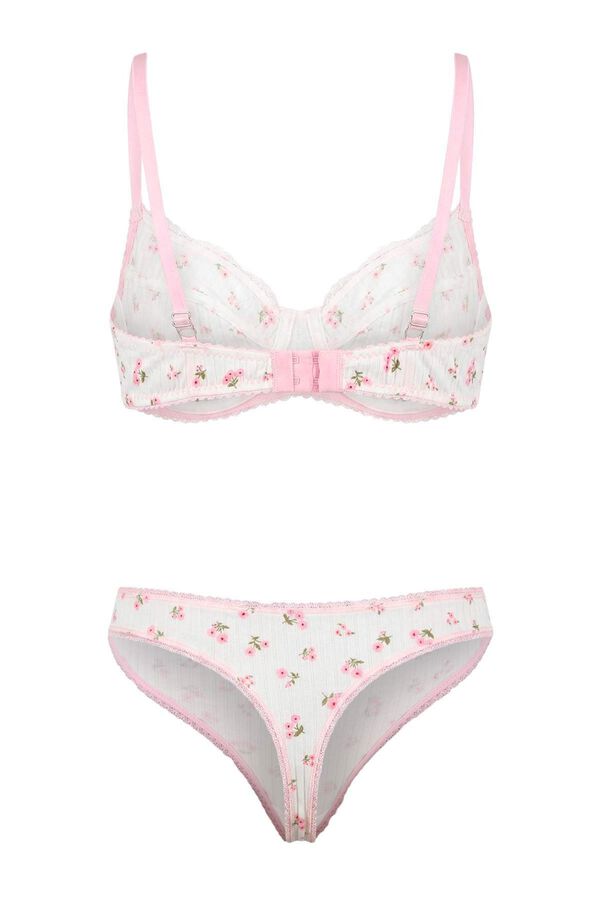 Trendyol Heart pattern knit underwear set white