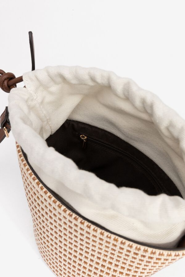 Vilanova Bolso bucket efecto paja bicolor nude