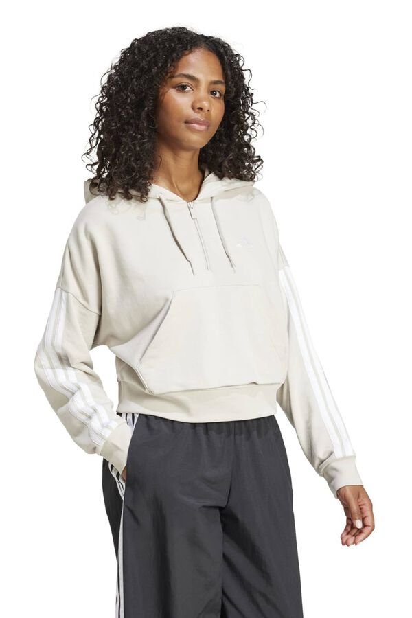 Adidas Sudadera capucha casual 3 bandas gris