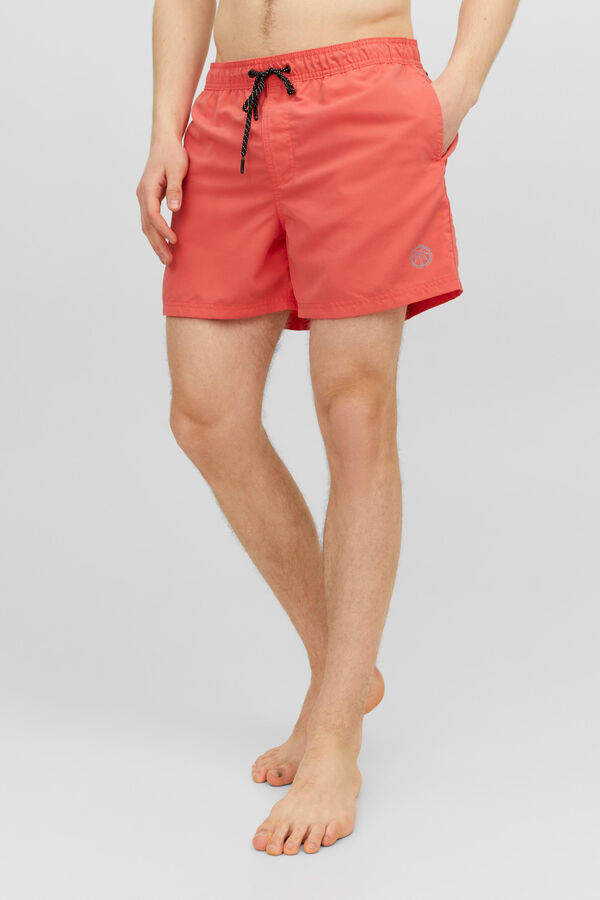 Jack & Jones Ba&ntilde;ador liso rojo