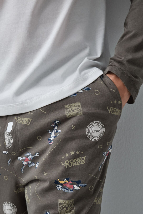 Women'secret Looney Tunes cotton long pyjamas beige