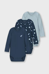 Name it Set of 3 baby boy space bodysuits blue