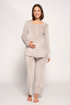 Womensecret Pijama De Velour maternity gris
