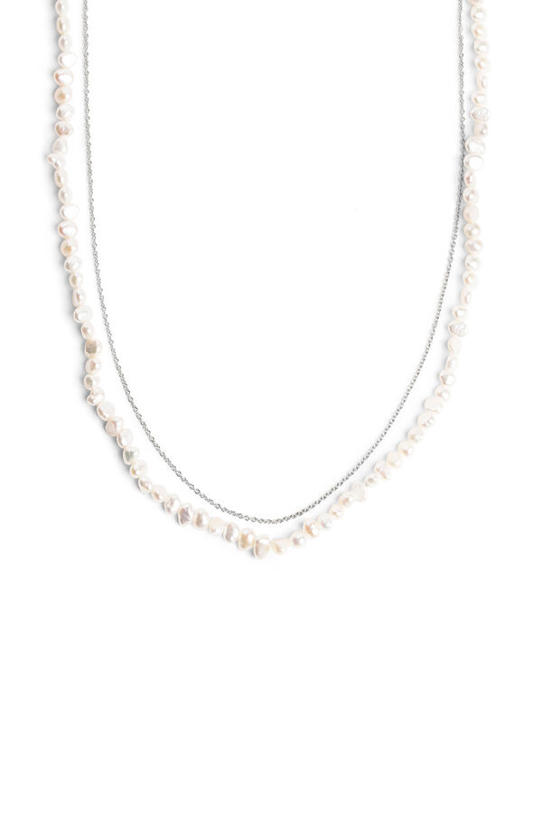 Womensecret Pearl Chain Necklace szürke