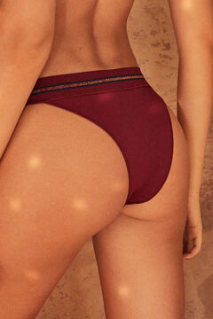 Womensecret Maroon seamless Brazilian panty printed