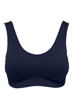 Navy blue ribbed cotton bra top, Bras, Women'secret