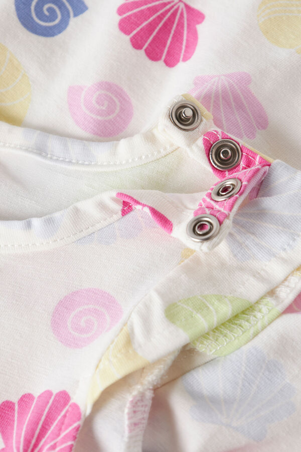 Name it Shell print baby dress white