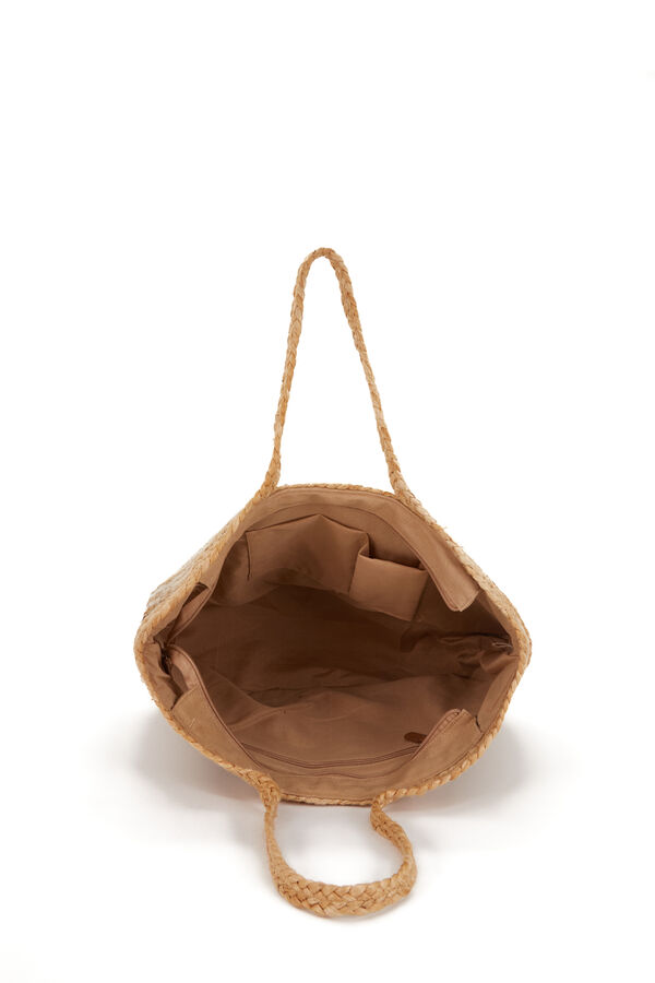 Bolso Personalizado Mujer Capazo Rafia Bolsillo Piel