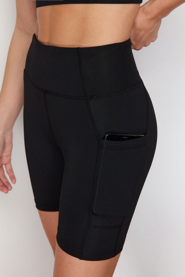 Trendyol Leggings curtas esportivas pretas com bolsos duplos preto