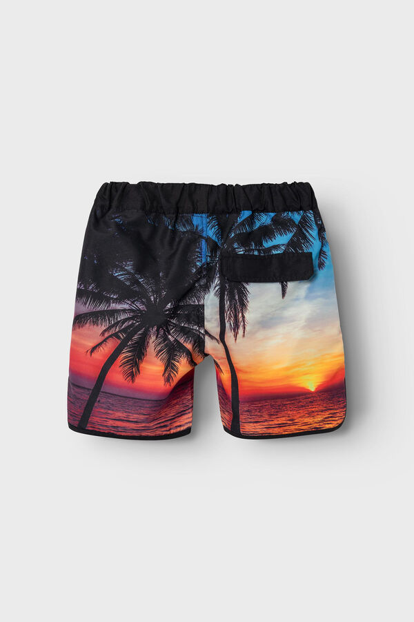 Womensecret Boys' tropical print swim shorts Crna