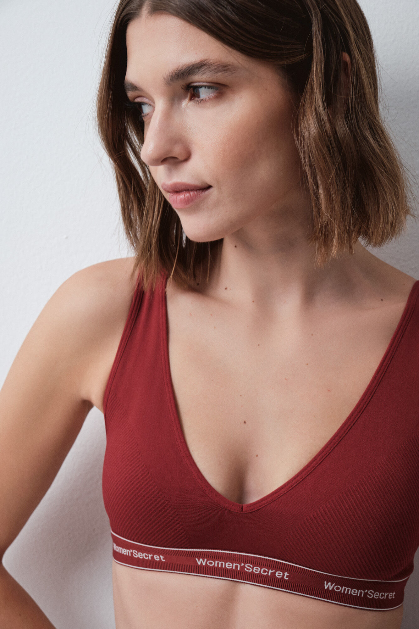 Women'secret Soutien-gorge dos nu en microfibre logo rouge FANTASTIC