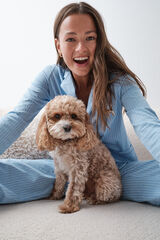 Women'secret Blue striped classic pyjamas blue