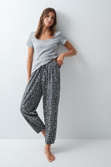 Women'secret Grey cotton balloon trousers grey