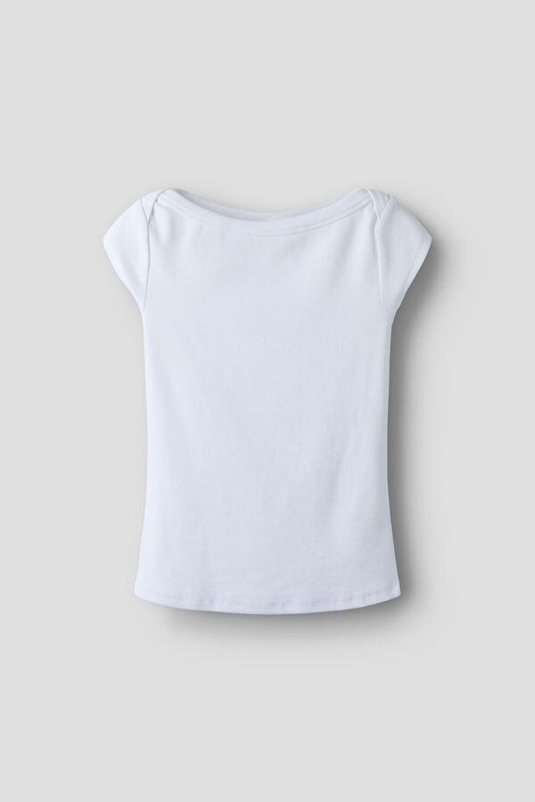 Lmtd Camiseta manga corta canal&eacute; el&aacute;stico blanco