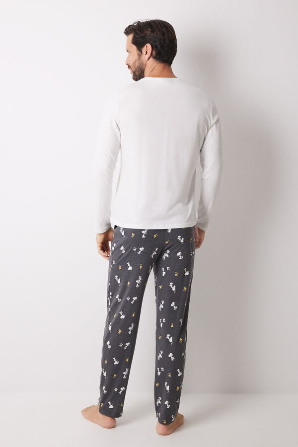 Womensecret Pyjama long homme 100 % coton Snoopy beige