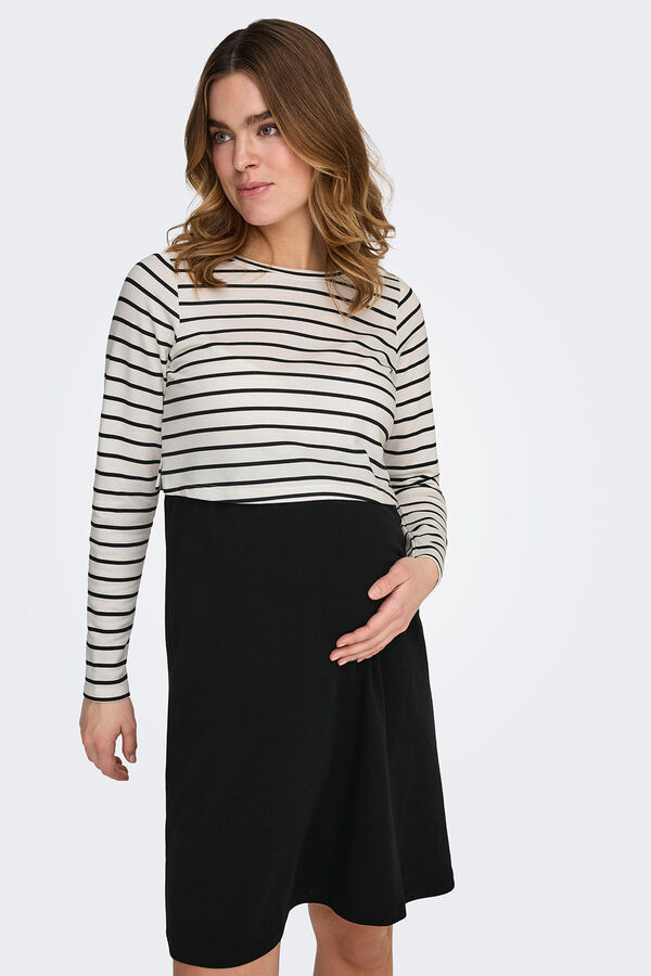 Only Maternity Vestido corto maternity y lactancia negro