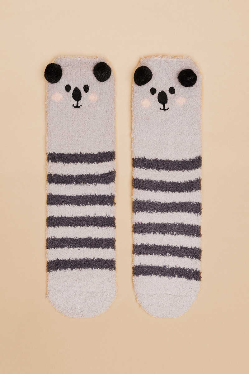 Womensecret Fluffy koala socks grey