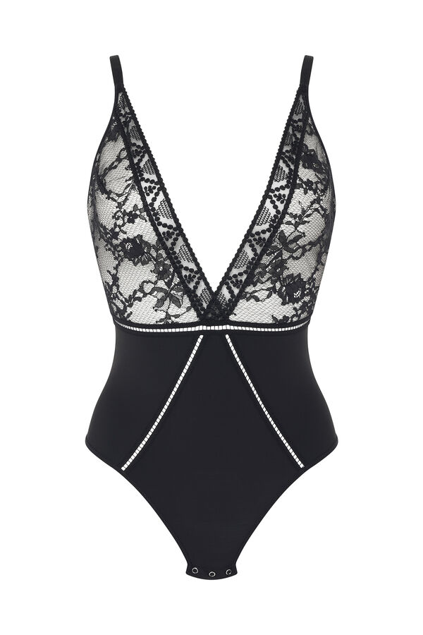 Womensecret Olivia non-wired body with lace and embroidered tulle noir