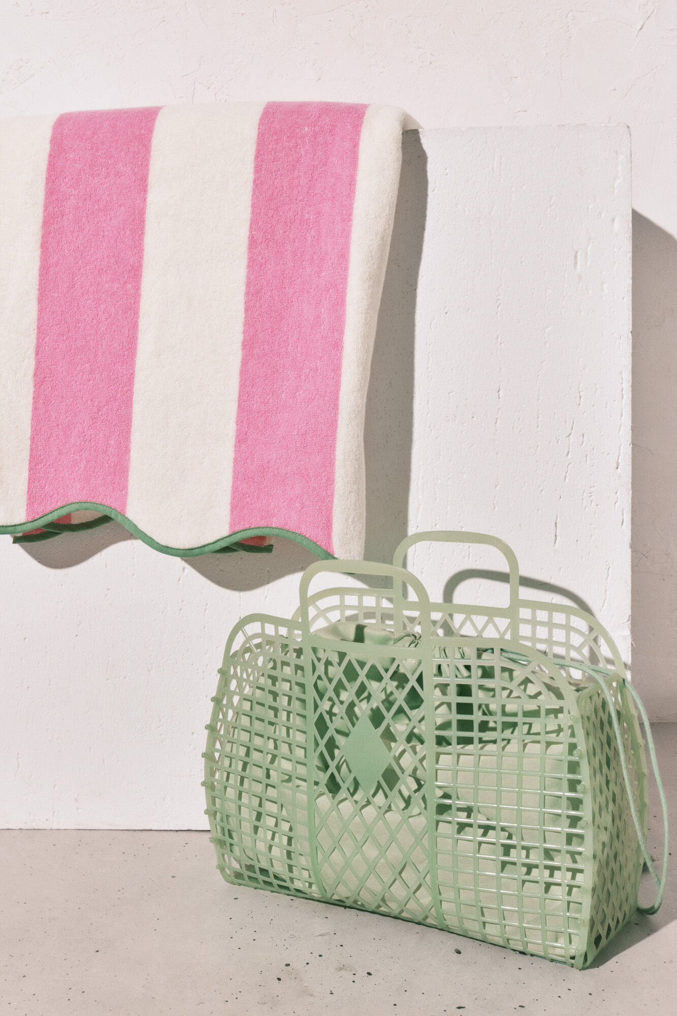 Women'secret Green jelly medium mesh effect handbag