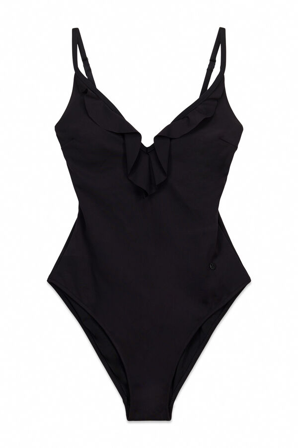 Women'secret Black shaping ruffle swimwear black