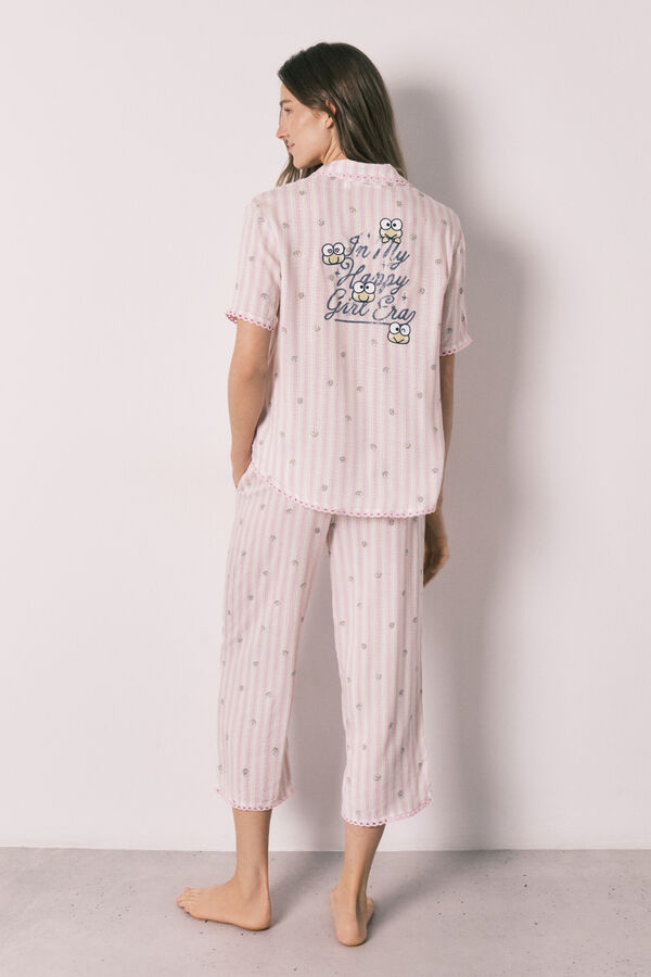 Women'secret Pyjama chemise long &agrave; rayures Keroppi beige