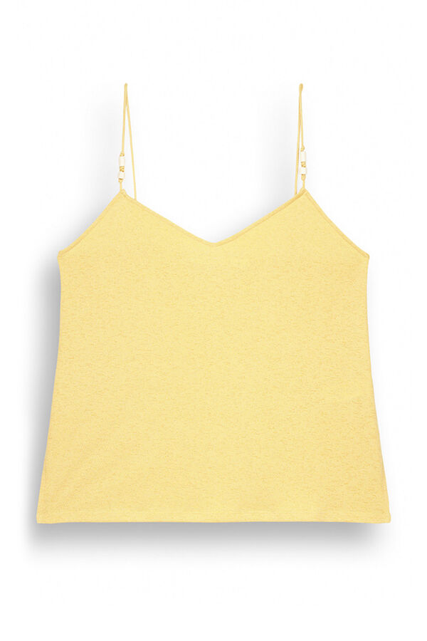 Womensecret Teksturirana žuta majica s naramenicama Žuta