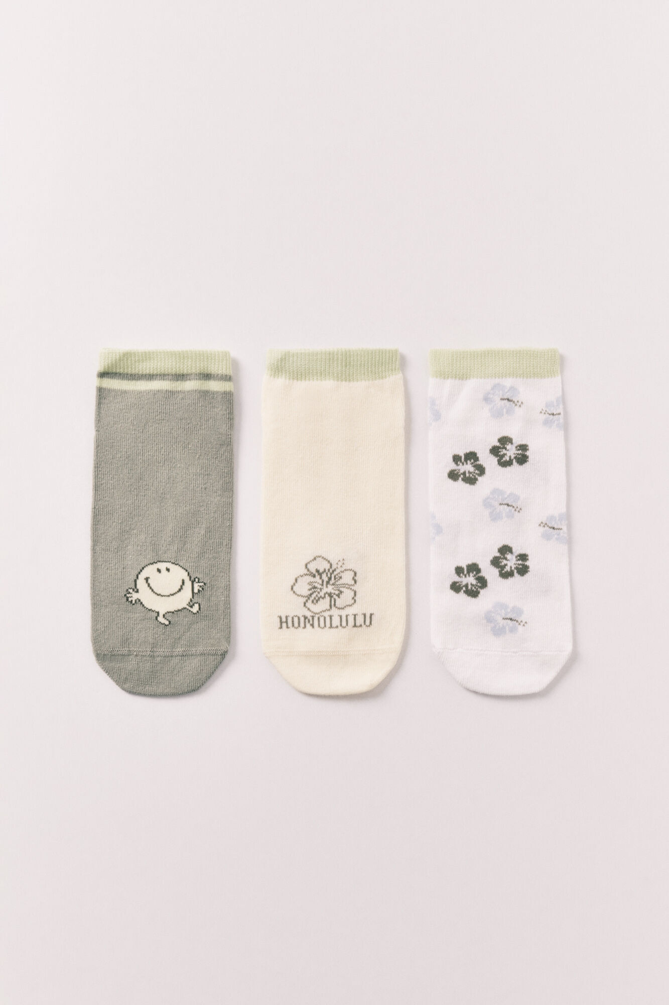 Women'secret Pack 3 calcetines cortos estampados Mr.Men