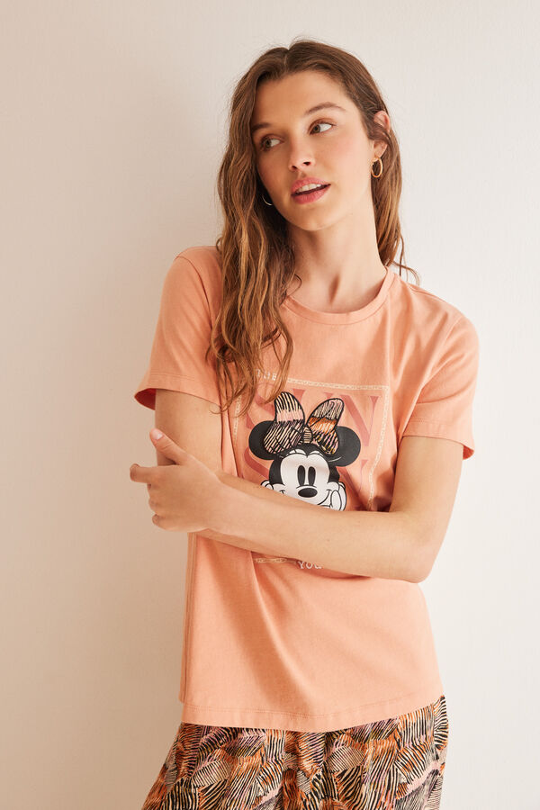 Womensecret Long 100% cotton ochre Minnie pyjamas red